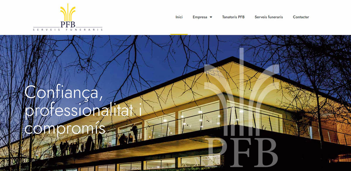 Esquelas.es | PFB Serveis Funeraris y Tanatorio de Badalona renuevan sus webs con un diseo ms visual e intuitivo